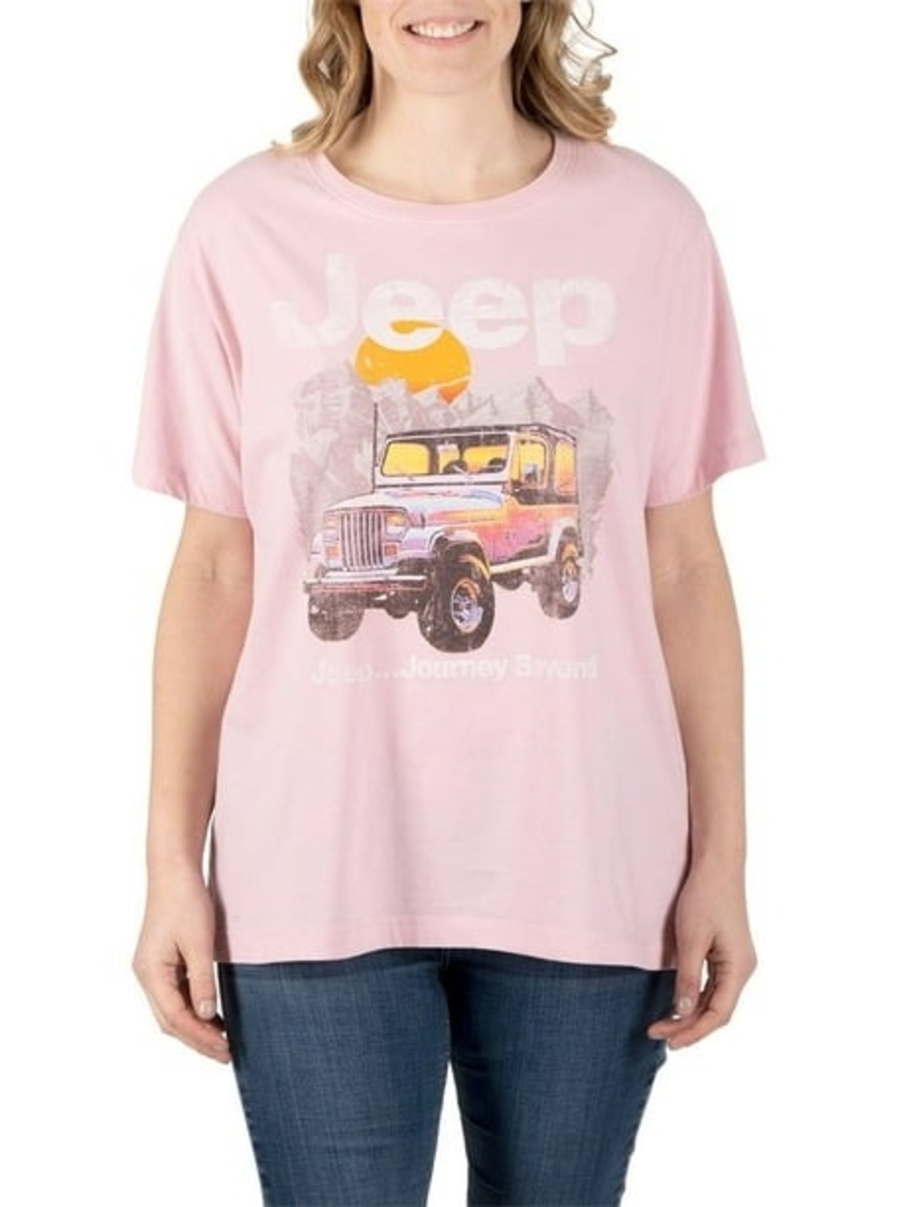 Jeep Pink Graphic Tee Medium Relaxed Fit
